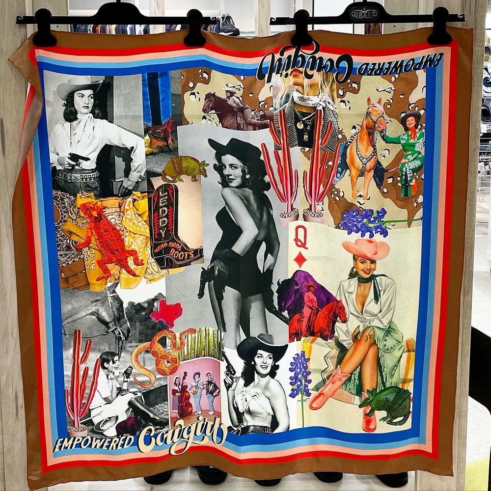 Empowered Cowgirl Signature Silk Scarf Original Art